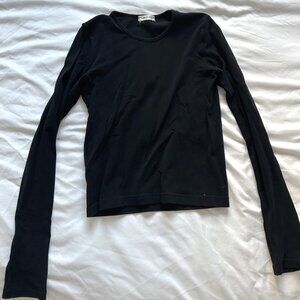 COMME des GARCONS Long-Sleeve Simple Black Top